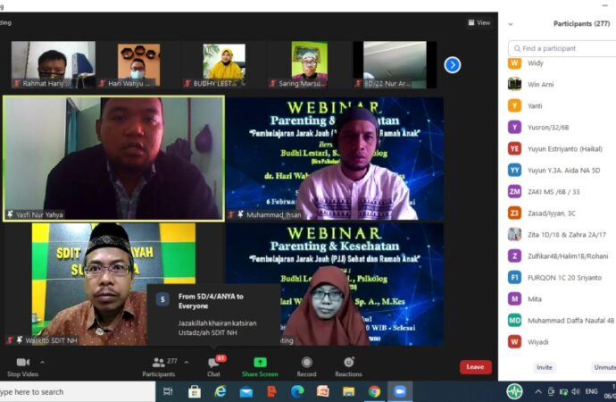 Webinar Parenting SDIT Nur Hidayah Surakarta; Agar PPJ Sehat dan Ramah Anak