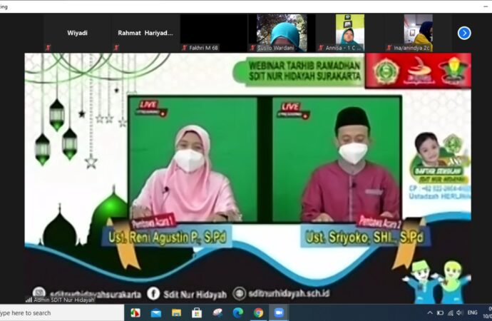 Sambut Ramadan, SDIT Nur Hidayah Gelar Pengajian Akbar Virtual